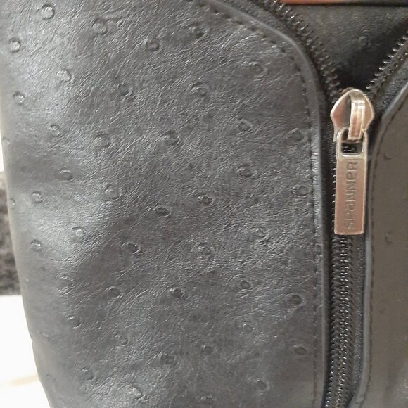 Rare faux ostrich leather  moto detail chic spanner bag - Picture 3 of 11